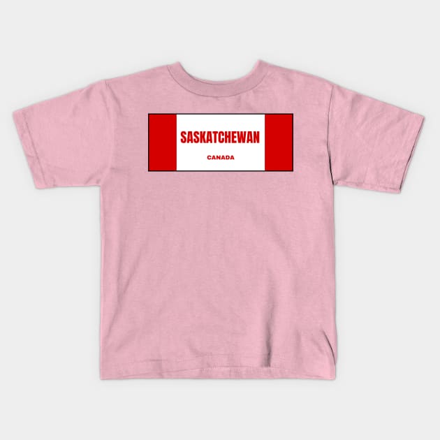 Saskatchewan in Canadian Flag Kids T-Shirt by aybe7elf